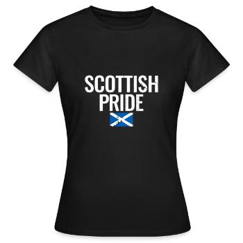 Scottish Pride Vintage Schottische Flagge Schotte - Frauen T-Shirt - Schwarz - Vorne - AI Model Female 172 dark (172cm)