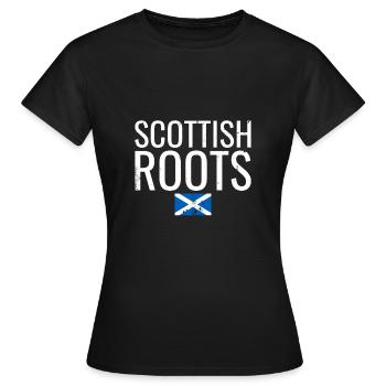 Scottish Roots Vintage Schottische Flagge Schotte - Frauen T-Shirt - Schwarz - Vorne - AI Model Female 172 dark (172cm)