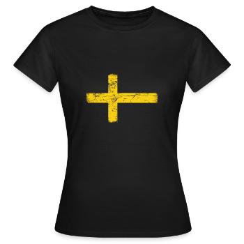 Suède Vintage drapeau suédois suédois - T-shirt Femme - noir - Devant - AI Model Female 172 dark (172cm)