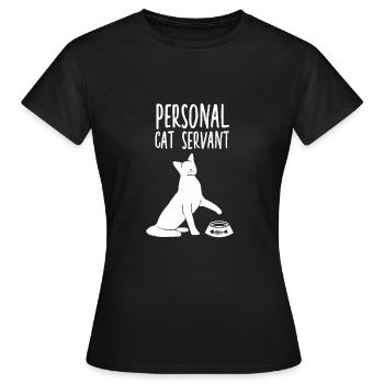 Serviteur de chat personnel Propriétaire de chat - T-shirt Femme - noir - Devant - AI Model Female 172 dark (172cm)