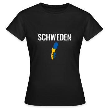 Suède Vintage carte suédois drapeau suédois suédois - T-shirt Femme - noir - Devant - AI Model Female 172 dark (172cm)