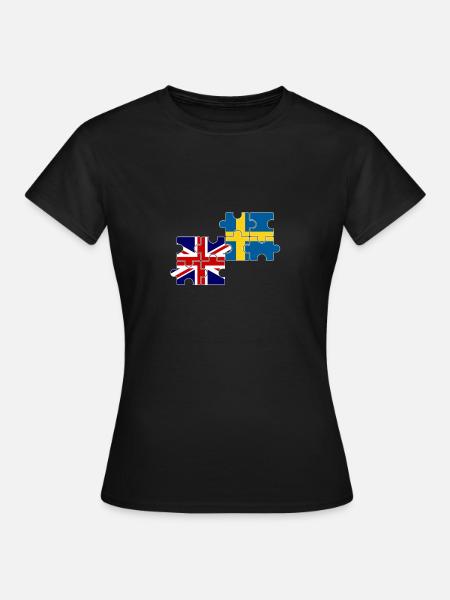 Sweden UK Flagge Brite Schwede - T-shirt dam - svart