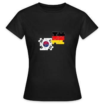 Corée du Sud Allemagne Drapeau Allemand Sud-Coréen - T-shirt Femme - noir - Devant - AI Model Female 172 dark (172cm)