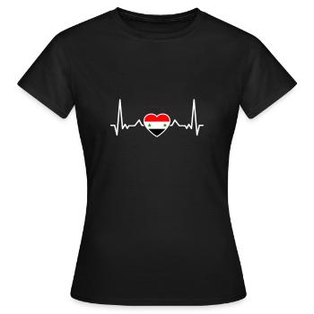Syrie Heartbeat Drapeau syrien Syrie - T-shirt Femme - noir - Devant - AI Model Female 172 dark (172cm)