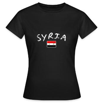 Syria Vintage Syria Syrian Flag Syria - Women's T-Shirt - black - Front - AI Model Female 172 dark (172cm)