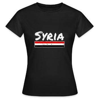 Syria Vintage Syria Syrian Flag Syria - Women's T-Shirt - black - Front - AI Model Female 172 dark (172cm)