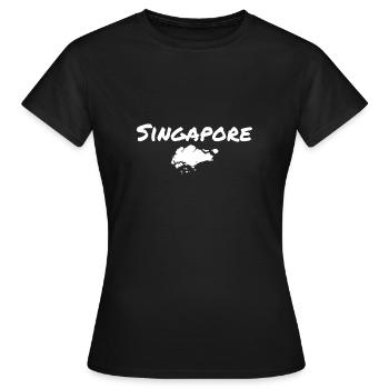 Carte de Singapour Singapour Singapouriens - T-shirt Femme - noir - Devant - AI Model Female 172 dark (172cm)