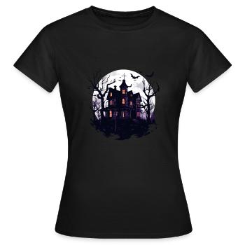 Halloween Maison hantée Maison hantée horreur Halloween - T-shirt Femme - noir - Devant - AI Model Female 172 dark (172cm)