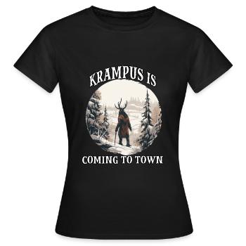 Krampus T | Krampus Kostüm | Schauriger - Frauen T-Shirt - Schwarz - Vorne - AI Model Female 172 dark (172cm)