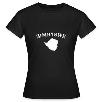 Zimbabwe Karte Simbabwe Simbabwer - Frauen T-Shirt - Schwarz - Vorne - AI Model Female 172 dark (172cm)