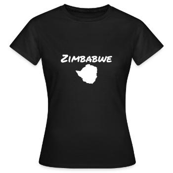 Carte du Zimbabwe Zimbabwe Zimbabwéens - T-shirt Femme - noir - Devant - AI Model Female 172 dark (172cm)
