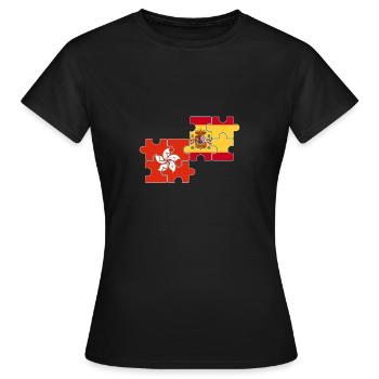 Hongkong Spanien Flagge Hongkonger - Frauen T-Shirt - Schwarz - Vorne - AI Model Female 172 dark (172cm)
