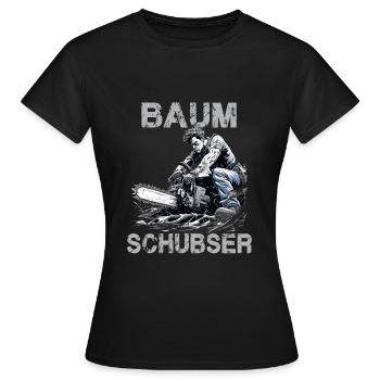 Baumschubser | Holzfäller T Forstwirt | Lustiges - Frauen T-Shirt - Schwarz - Vorne - AI Model Female 172 dark (172cm)
