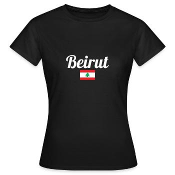 Beirut Libanon Libanesische Flagge Libanese - Frauen T-Shirt - Schwarz - Vorne - AI Model Female 172 dark (172cm)