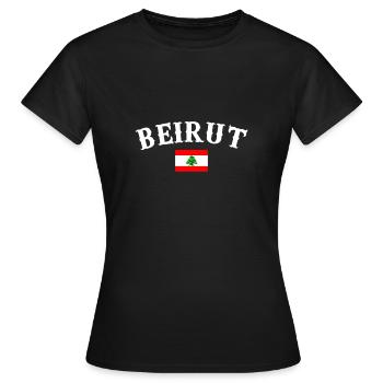 Beirut Libanon Libanesische Flagge Libanese - Frauen T-Shirt - Schwarz - Vorne - AI Model Female 172 dark (172cm)