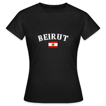 Beirut Libanon Vintage Libanesische Flagge - Frauen T-Shirt - Schwarz - Vorne - AI Model Female 172 dark (172cm)