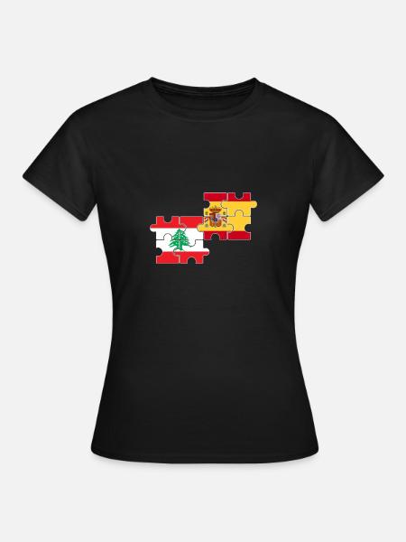 Libanon Spanien Flagge Spanisch Libanese - Frauen T-Shirt - Schwarz