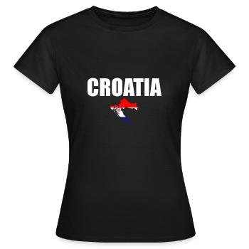 Croatie Croatie Carte Croatie Drapeau Croatie - T-shirt Femme - noir - Devant - AI Model Female 172 dark (172cm)