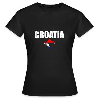 Croatie Vintage Croatie Carte Croates Croates - T-shirt Femme - noir - Devant - AI Model Female 172 dark (172cm)