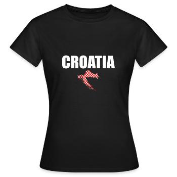 Croatie Croatie Carte Croatie Drapeau Croatie - T-shirt Femme - noir - Devant - AI Model Female 172 dark (172cm)