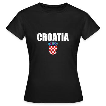 Croatie Vintage Armoiries Croatie Croatie drapeau croate - T-shirt Femme - noir - Devant - AI Model Female 172 dark (172cm)
