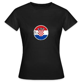 Croatie Vintage Croatie Croatie Drapeau Croatie - T-shirt Femme - noir - Devant - AI Model Female 172 dark (172cm)