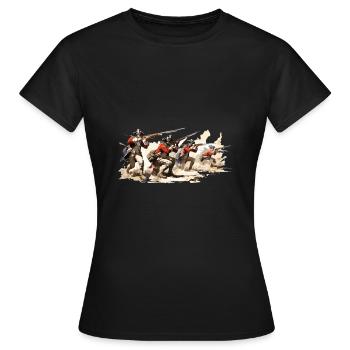 Tuniques rouges Infanterie de ligne du 18e siècle - T-shirt Femme - noir - Devant - AI Model Female 172 dark (172cm)