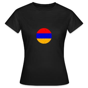 Armenien Vintage Armenische Flagge Armenier - Frauen T-Shirt - Schwarz - Vorne - AI Model Female 172 dark (172cm)