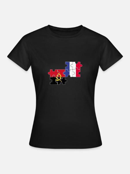 Angola Frankreich Flagge Angolaner - Frauen T-Shirt - Schwarz