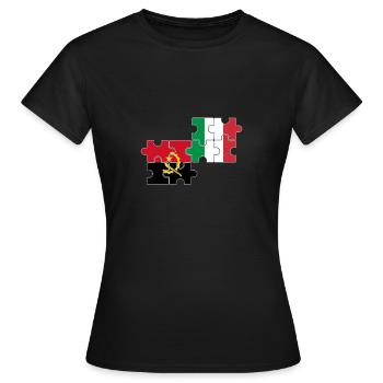 Drapeau de l’Angola Italie Angola - T-shirt Femme - noir - Devant - AI Model Female 172 dark (172cm)