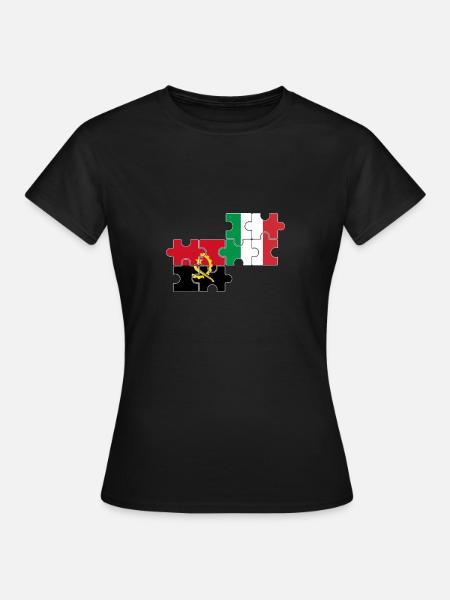 Angola Italien Flagge Angolaner - Frauen T-Shirt - Schwarz