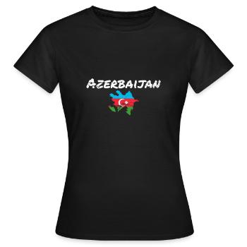 Azerbaïdjan Vintage carte drapeau de l’Azerbaïdjan - T-shirt Femme - noir - Devant - AI Model Female 172 dark (172cm)