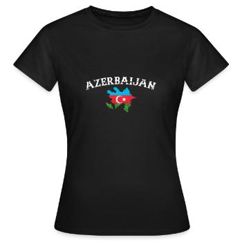 Azerbaïdjan Vintage carte drapeau de l’Azerbaïdjan - T-shirt Femme - noir - Devant - AI Model Female 172 dark (172cm)