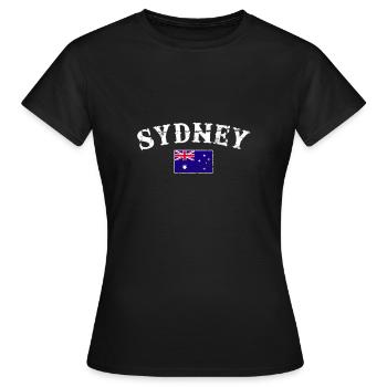 Sydney, Australia, Australia Vintage Flag - Women's T-Shirt - black - Front - AI Model Female 172 dark (172cm)
