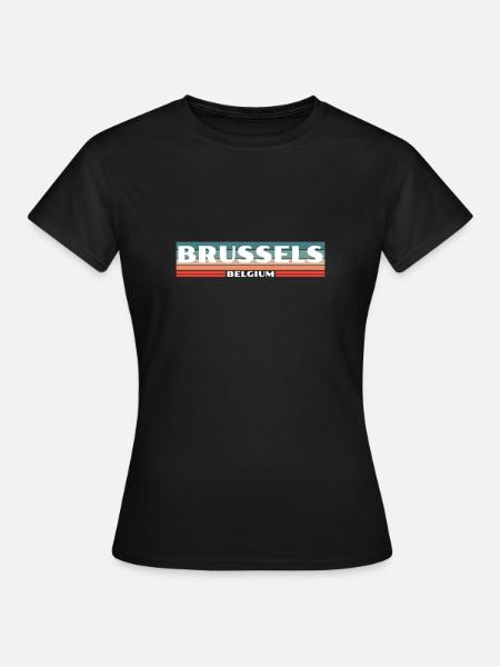 Bruxelles Belgique Belgique Rétro Belges - T-shirt Femme - noir