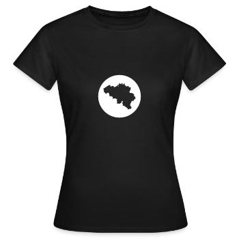 Belgium Map Belgian Belgians - Women's T-Shirt - black - Front - AI Model Female 172 dark (172cm)
