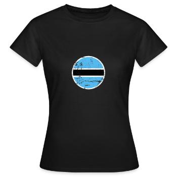 Botswana Vintage Botswana Flag Botswana - Women's T-Shirt - black - Front - AI Model Female 172 dark (172cm)