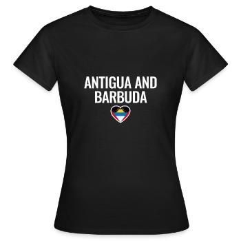 Antigua-et-Barbuda Drapeau d’Antigua - T-shirt Femme - noir - Devant - AI Model Female 172 dark (172cm)