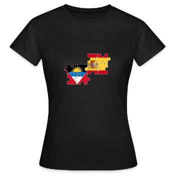 Antigua-et-Barbuda Espagne Drapeau Antigua - T-shirt Femme - noir - Devant - AI Model Female 172 dark (172cm)