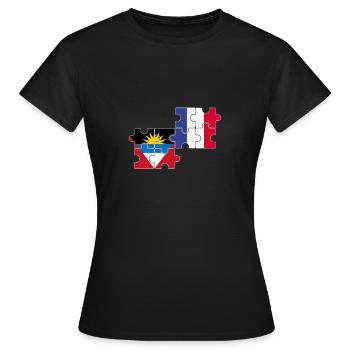 Antigua-et-Barbuda France Drapeau Antigua - T-shirt Femme - noir - Devant - AI Model Female 172 dark (172cm)