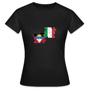 Antigua-et-Barbuda Italie Drapeau Antigua - T-shirt Femme - noir - Devant - AI Model Female 172 dark (172cm)