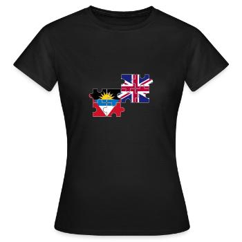Antigua-et-Barbuda Drapeau britannique Antigua - T-shirt Femme - noir - Devant - AI Model Female 172 dark (172cm)