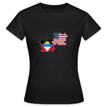 Antigua-et-Barbuda Drapeau des États-Unis Antigua - T-shirt Femme - noir - Devant - AI Model Female 172 dark (172cm)