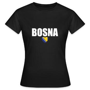 Bosna Bosnien Bosnische Flagge Bosnier - Frauen T-Shirt - Schwarz - Vorne - AI Model Female 172 dark (172cm)