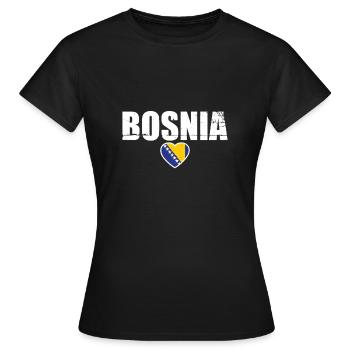 Bosnia Bosnien Vintage Bosnische Flagge Bosnier - Frauen T-Shirt - Schwarz - Vorne - AI Model Female 172 dark (172cm)