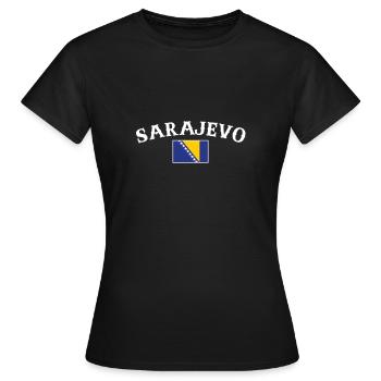 Sarajevo Bosnien Vintage Bosnische Flagge Bosnier - Frauen T-Shirt - Schwarz - Vorne - AI Model Female 172 dark (172cm)