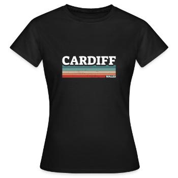 Cardiff Wales Walisische Waliser - Frauen T-Shirt - Schwarz - Vorne - AI Model Female 172 dark (172cm)