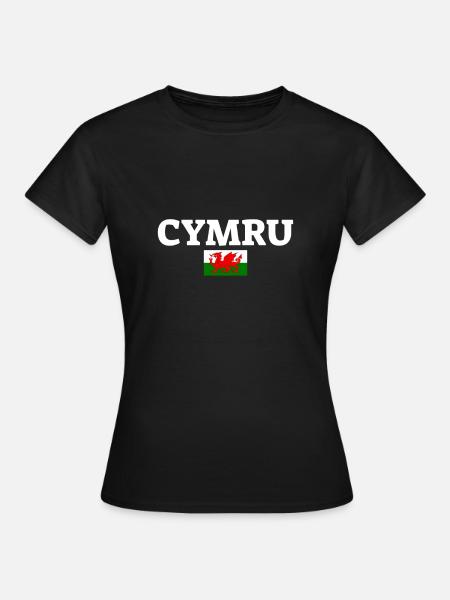 Cymru Wales Welsh Flag Welsh - Women's T-Shirt - black