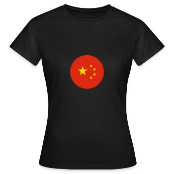 Chine Drapeau chinois Chinois - T-shirt Femme - noir - Devant - AI Model Female 172 dark (172cm)
