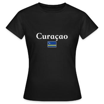 Curaçao Flagge - Frauen T-Shirt - Schwarz - Vorne - AI Model Female 172 dark (172cm)